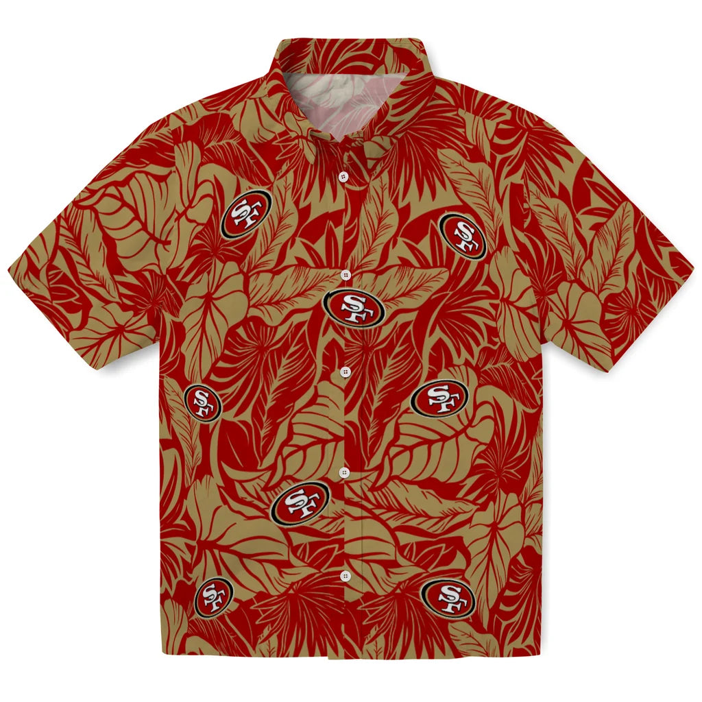 San Francisco 49ers Hawaiian Shirt - Monstera Layer | Moonbestprint