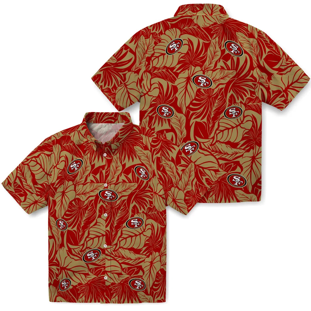 San Francisco 49ers Hawaiian Shirt - Monstera Layer | Moonbestprint