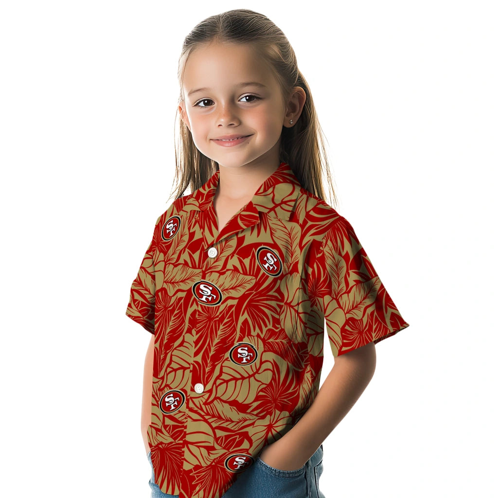 San Francisco 49ers Hawaiian Shirt - Monstera Layer | Moonbestprint