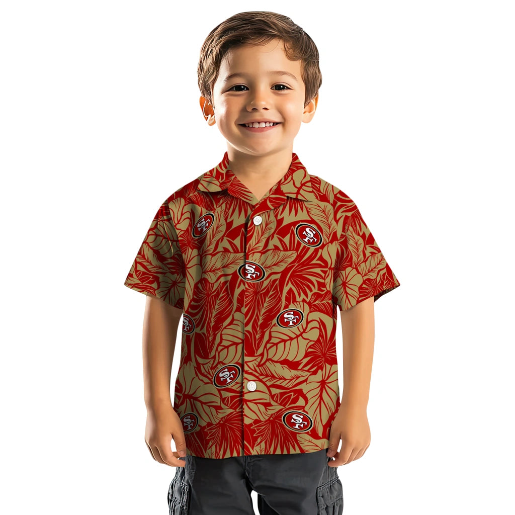 San Francisco 49ers Hawaiian Shirt - Monstera Layer | Moonbestprint