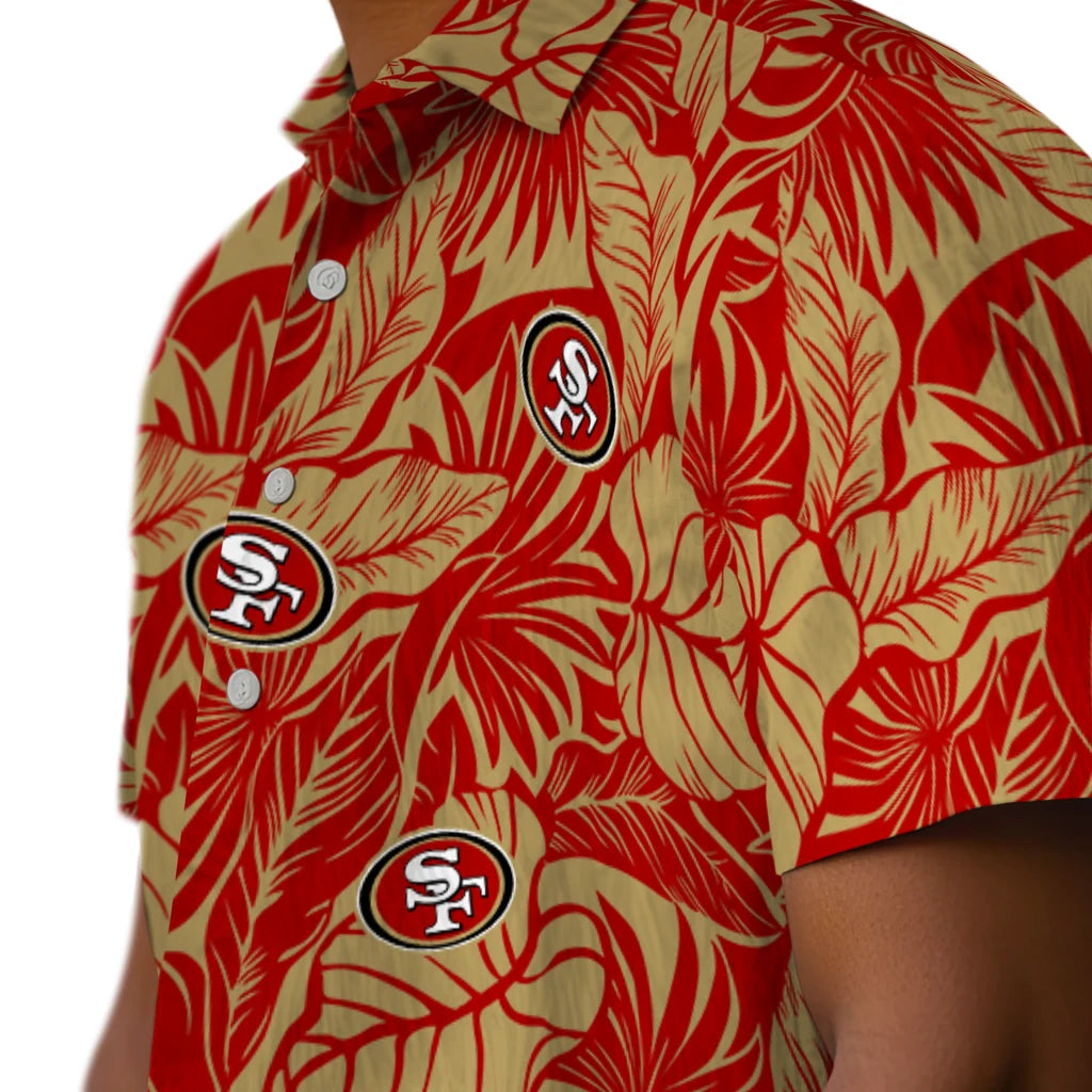 San Francisco 49ers Hawaiian Shirt - Monstera Layer | Moonbestprint