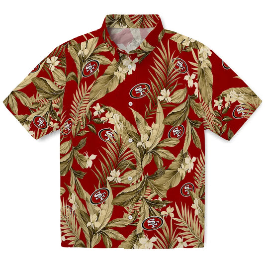 San Francisco 49ers Hawaiian Shirt - Palm Leaves | Moonbestprint