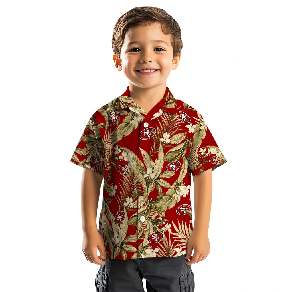 San Francisco 49ers Hawaiian Shirt - Palm Leaves | Moonbestprint