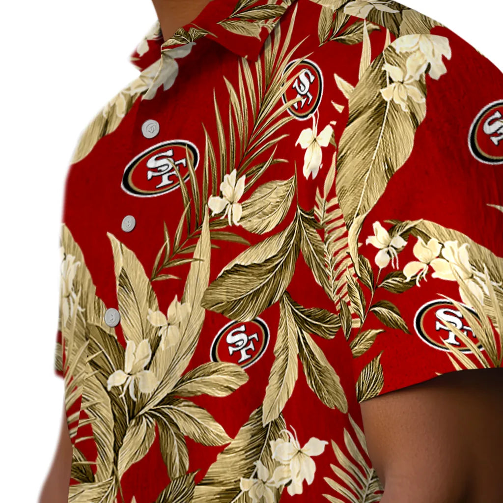 San Francisco 49ers Hawaiian Shirt - Palm Leaves | Moonbestprint
