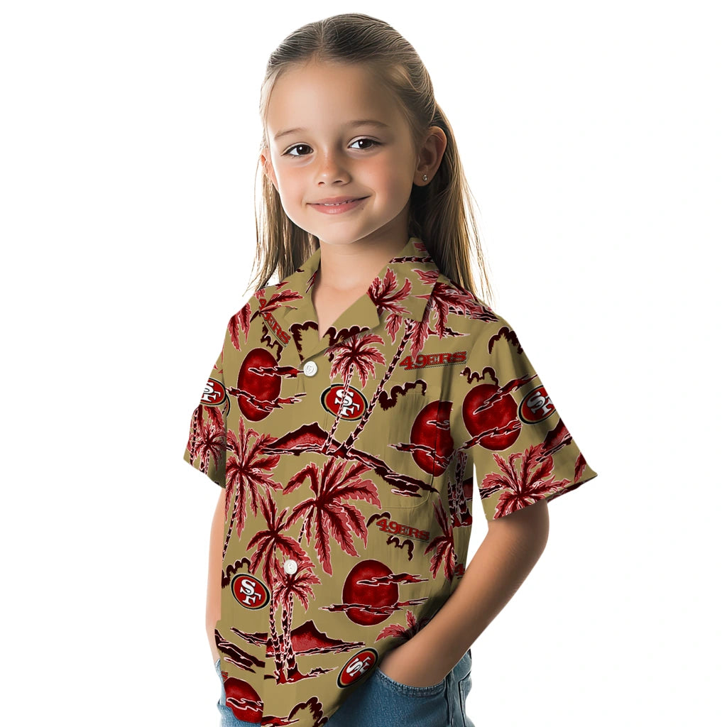 San Francisco 49ers Hawaiian Shirt - Palm Sunset | Moonbestprint