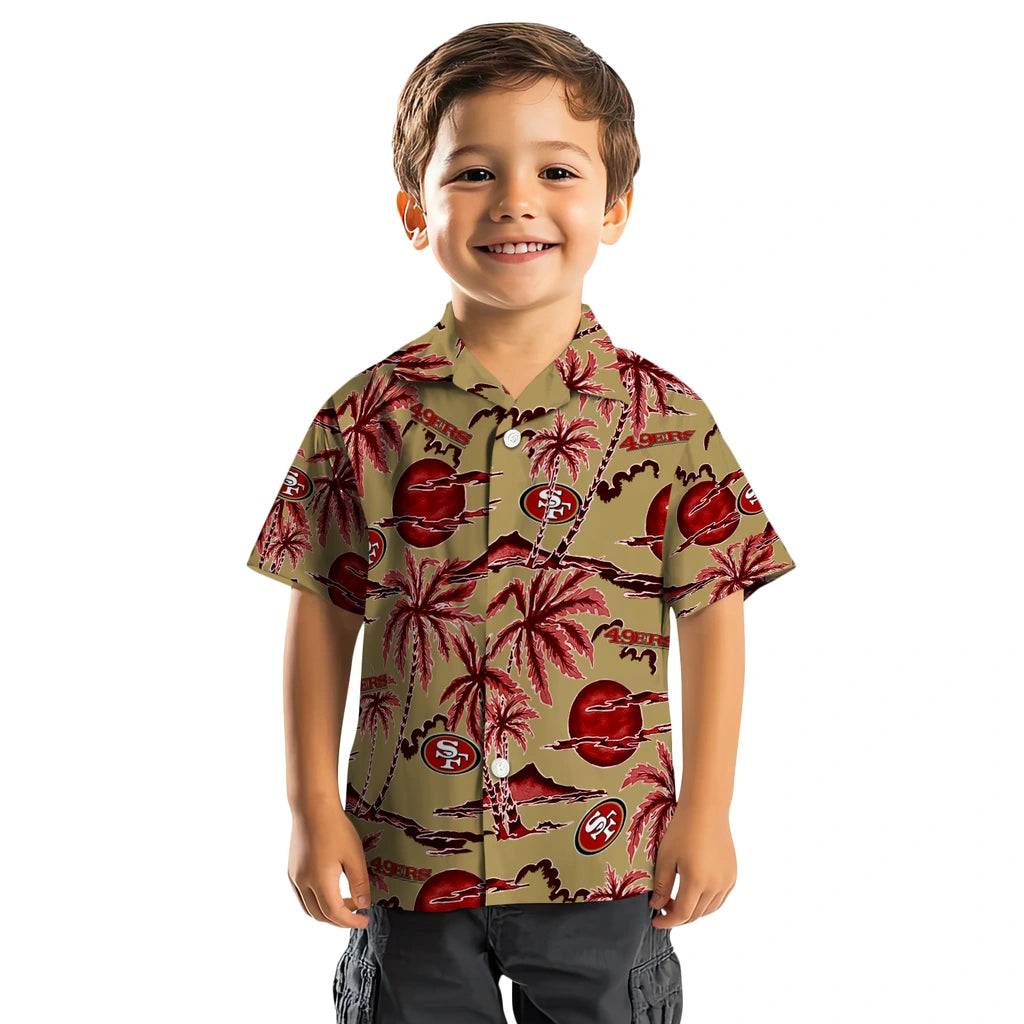 San Francisco 49ers Hawaiian Shirt - Palm Sunset | Moonbestprint