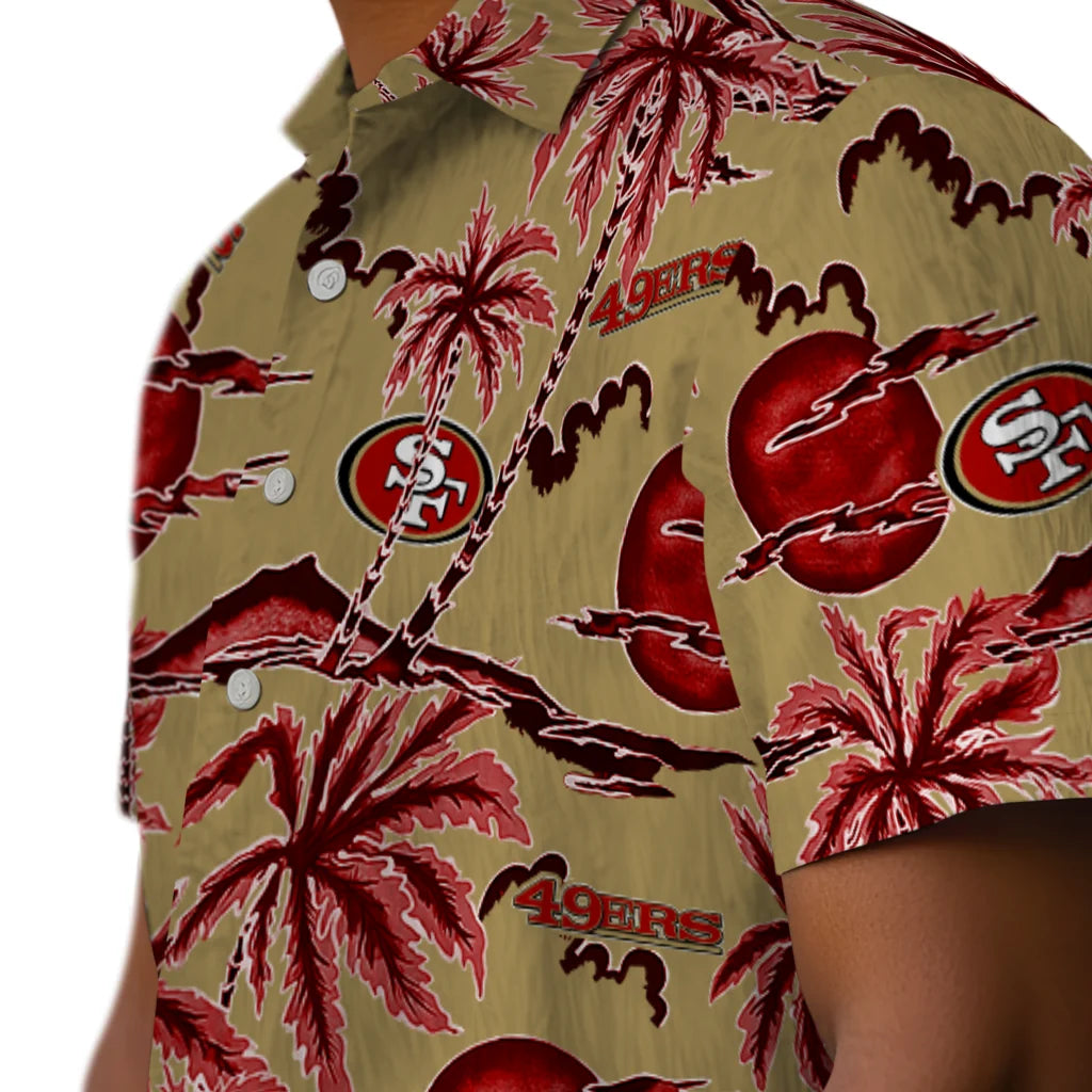San Francisco 49ers Hawaiian Shirt - Palm Sunset | Moonbestprint