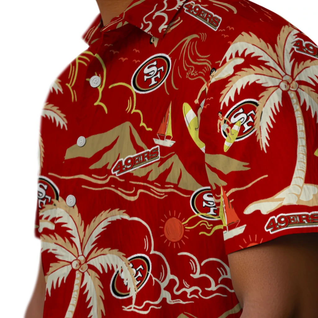 San Francisco 49ers Hawaiian Shirt - Palm Tree Island | Moonbestprint