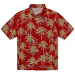 San Francisco 49ers Hawaiian Shirt - Palm Tree Motif | Moonbestprint
