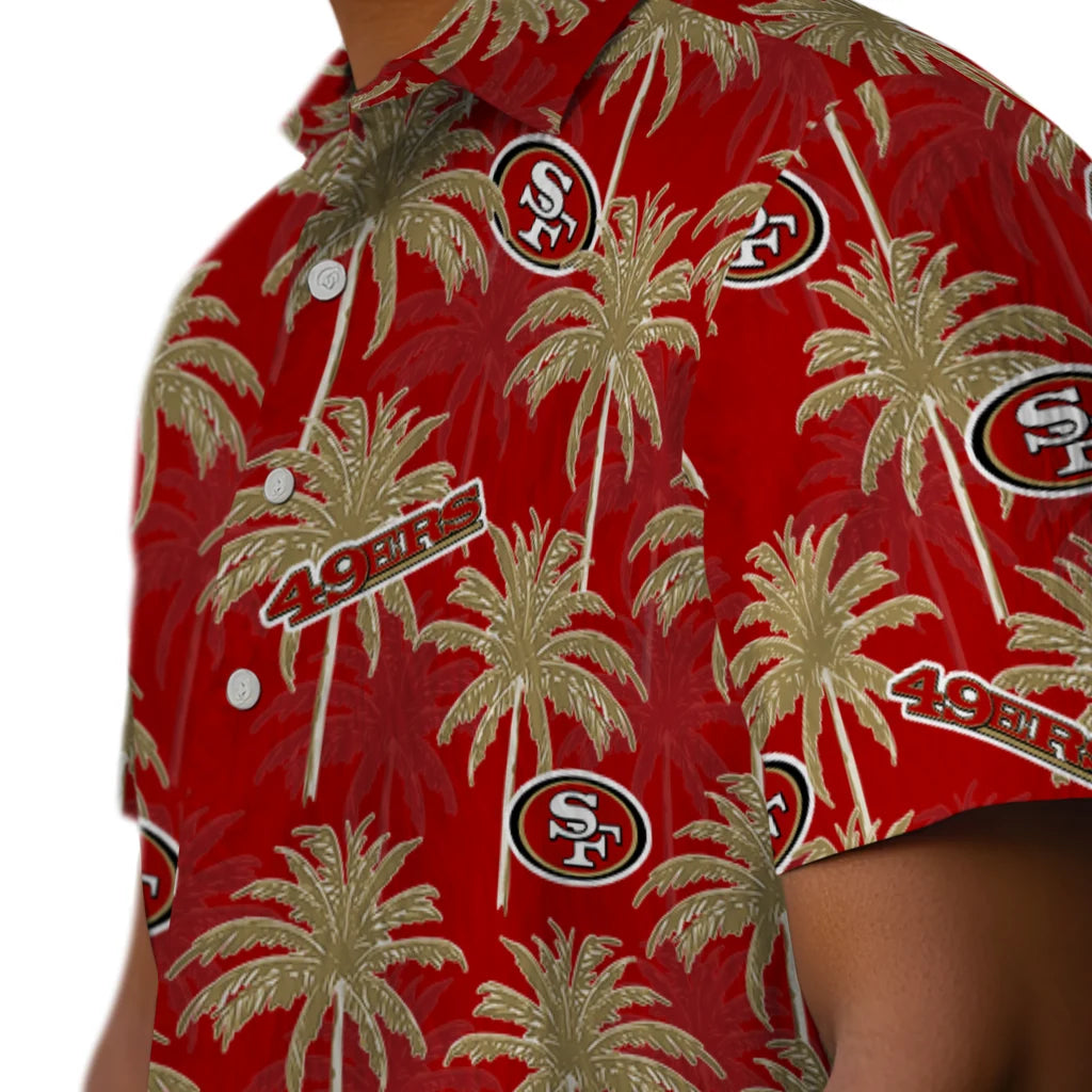 San Francisco 49ers Hawaiian Shirt - Palm Tree Motif | Moonbestprint