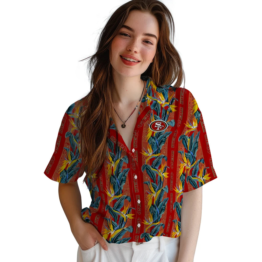 San Francisco 49ers Hawaiian Shirt - Paradise Vines | Moonbestprint