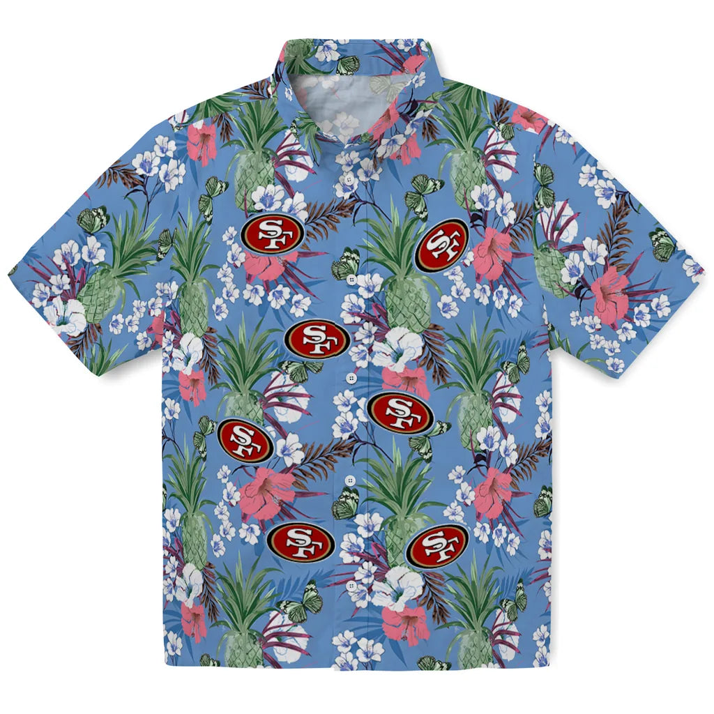 San Francisco 49ers Hawaiian Shirt - Pineapple Bouquet | Moonbestprint