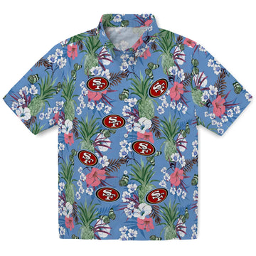 San Francisco 49ers Hawaiian Shirt - Pineapple Bouquet | Moonbestprint