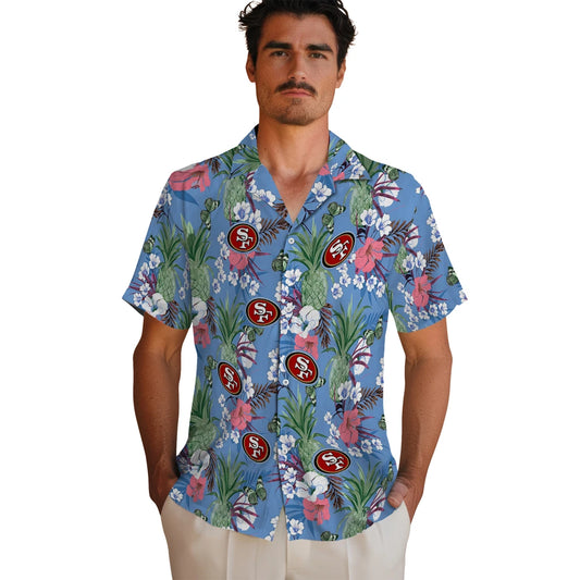 San Francisco 49ers Hawaiian Shirt - Pineapple Bouquet | Moonbestprint