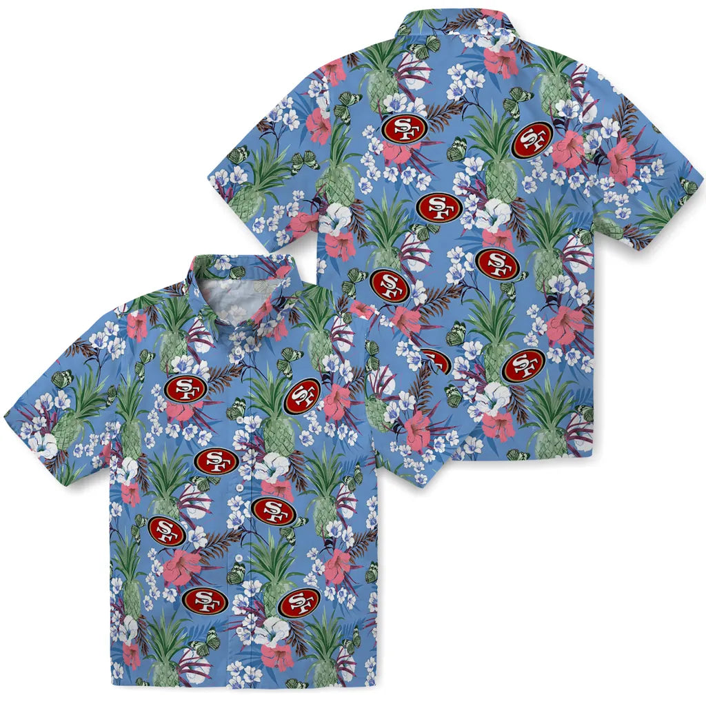 San Francisco 49ers Hawaiian Shirt - Pineapple Bouquet | Moonbestprint