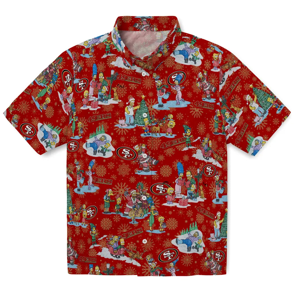 San Francisco 49ers Hawaiian Shirt - Simpsons Christmas | Moonbestprint