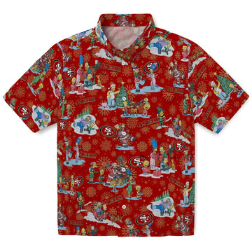 San Francisco 49ers Hawaiian Shirt - Simpsons Christmas | Moonbestprint