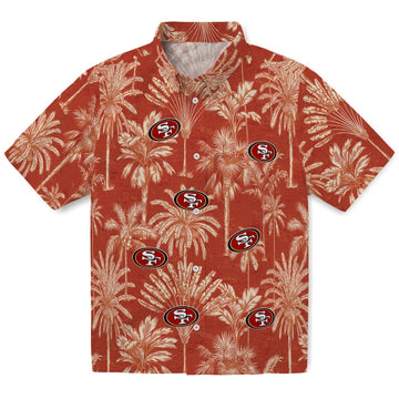 San Francisco 49ers Hawaiian Shirt - Vintage Palm Tree | Moonbestprint