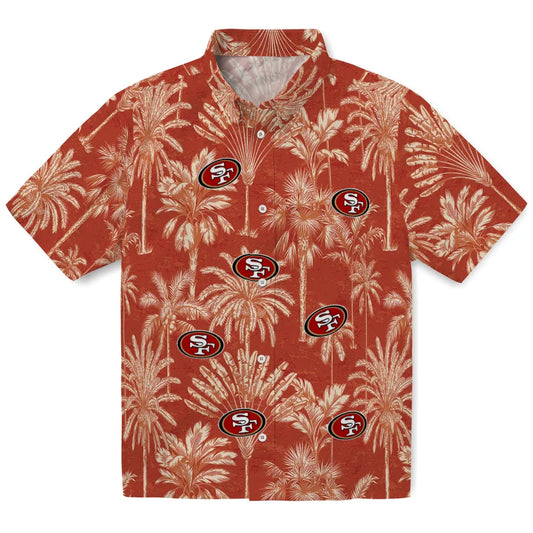 San Francisco 49ers Hawaiian Shirt - Vintage Palm Tree | Moonbestprint