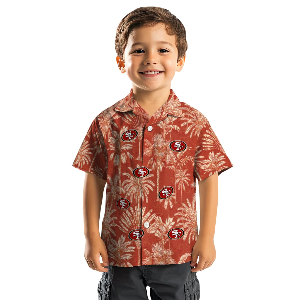 San Francisco 49ers Hawaiian Shirt - Vintage Palm Tree | Moonbestprint