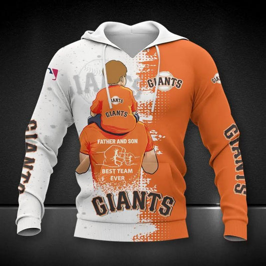 San Francisco Giants Dad And Son MLB All Over Print Hoodie -Moonbestprint