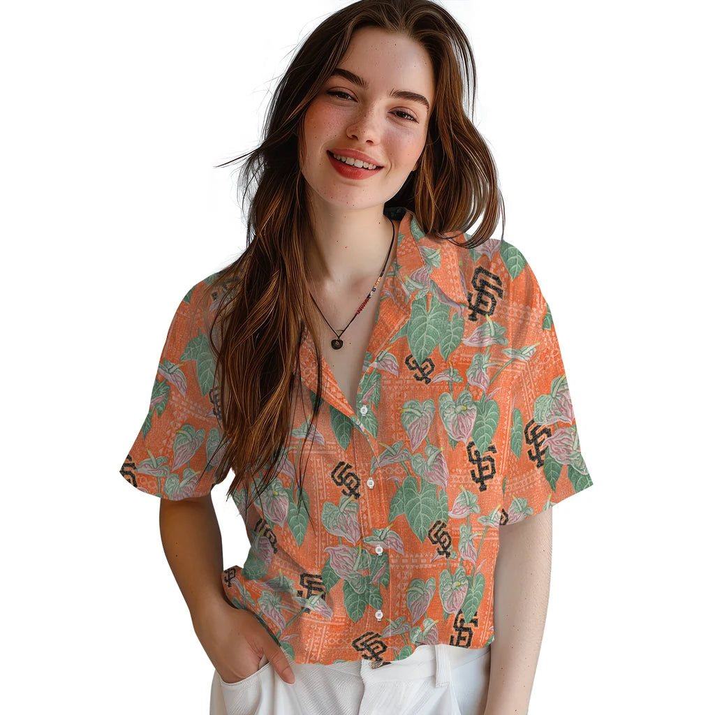 San Francisco Giants Hawaiian Shirt - Anthurium Overlay | Moonbestprint