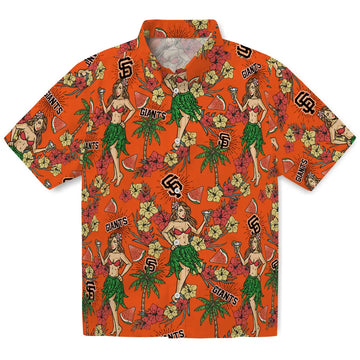 San Francisco Giants Hawaiian Shirt - Hawaiian Girls Design | Moonbestprint