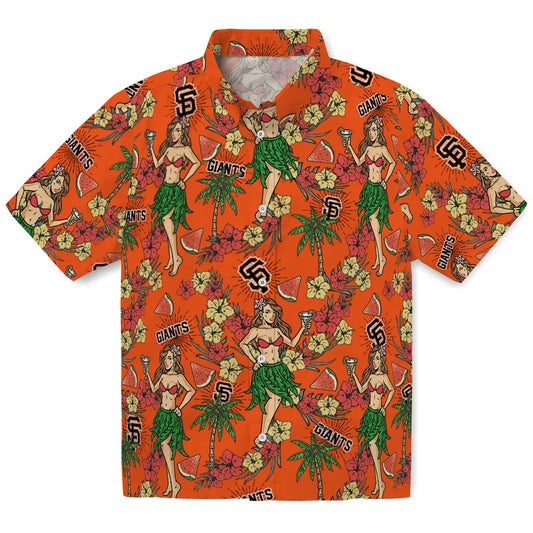 San Francisco Giants Hawaiian Shirt - Hawaiian Girls Design | Moonbestprint