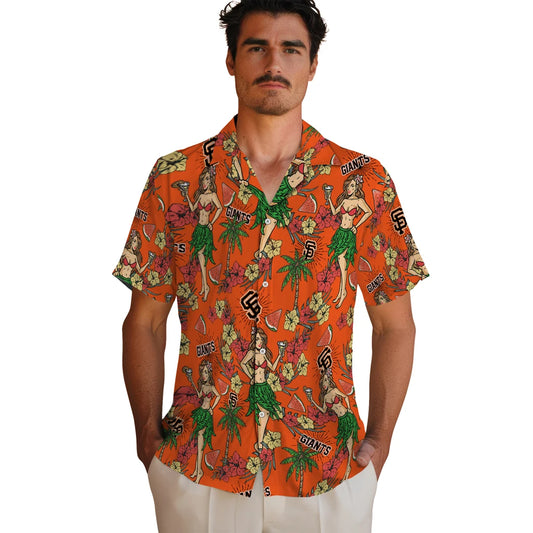 San Francisco Giants Hawaiian Shirt - Hawaiian Girls Design | Moonbestprint