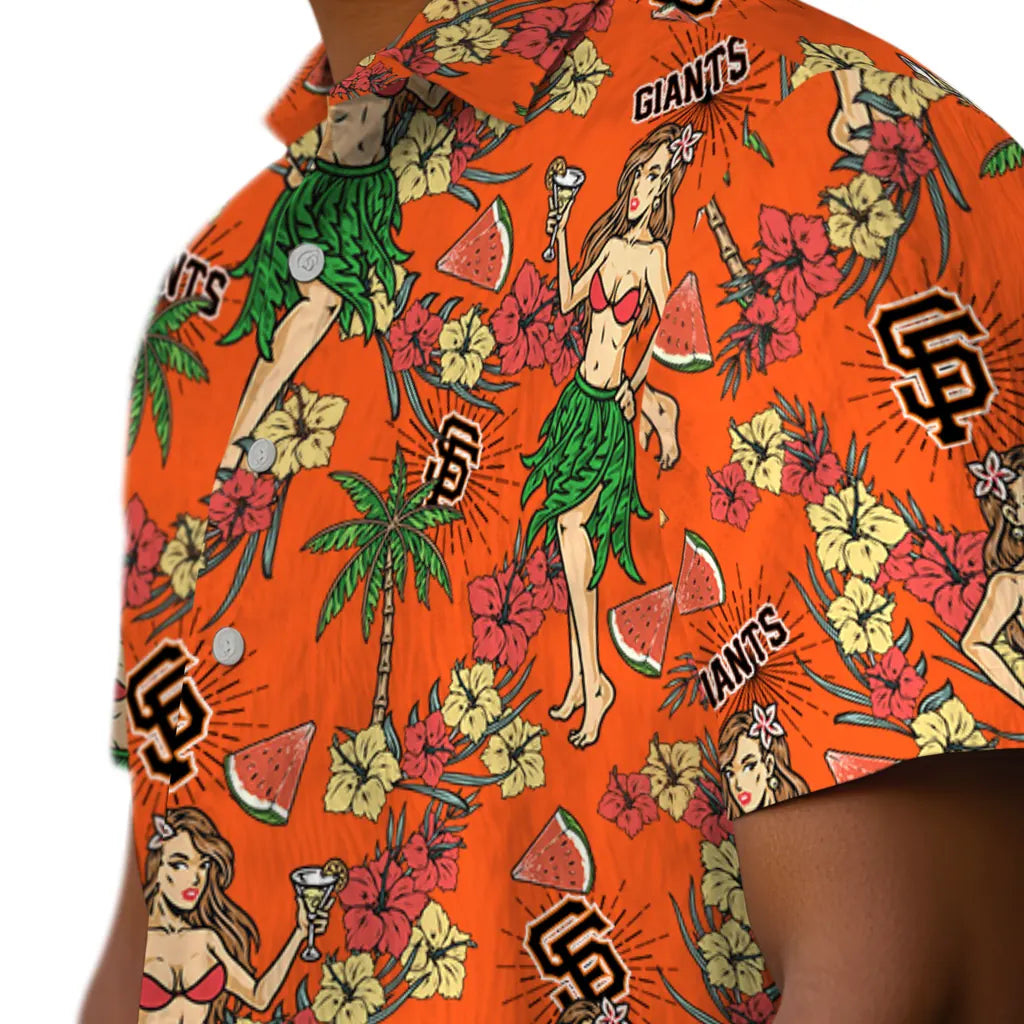 San Francisco Giants Hawaiian Shirt - Hawaiian Girls Design | Moonbestprint