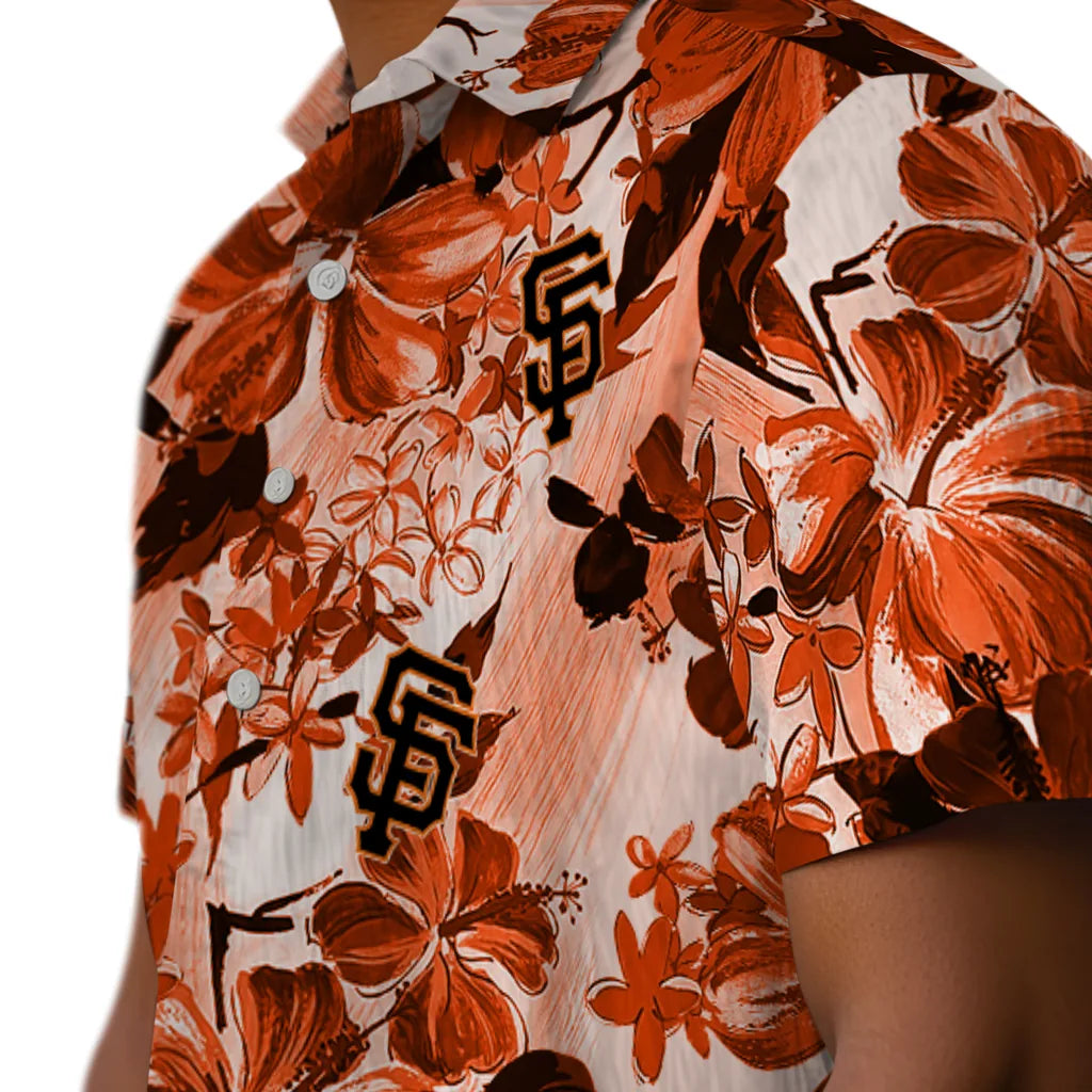 San Francisco Giants Hawaiian Shirt - Hibiscus Arrangement | Moonbestprint