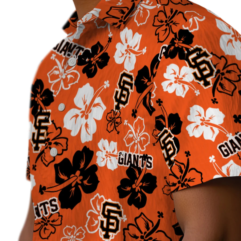 San Francisco Giants Hawaiian Shirt - Hibiscus Flower Design | Moonbestprint