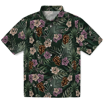 San Francisco Giants Hawaiian Shirt - Hibiscus Leaves Pattern | Moonbestprint
