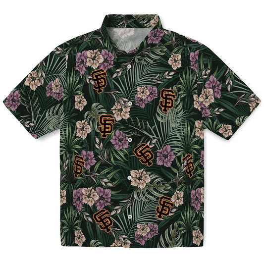 San Francisco Giants Hawaiian Shirt - Hibiscus Leaves Pattern | Moonbestprint