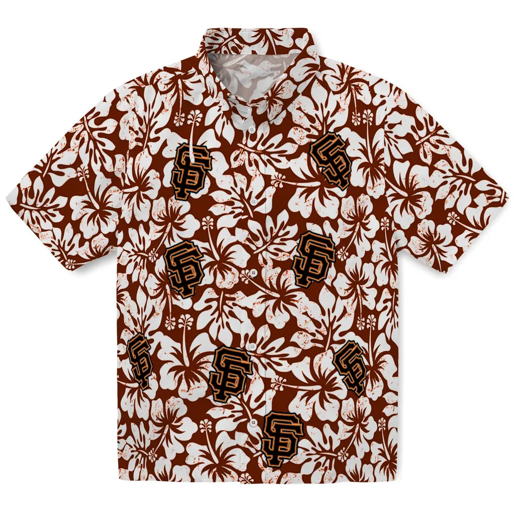 San Francisco Giants Hawaiian Shirt - Hibiscus Motif | Moonbestprint