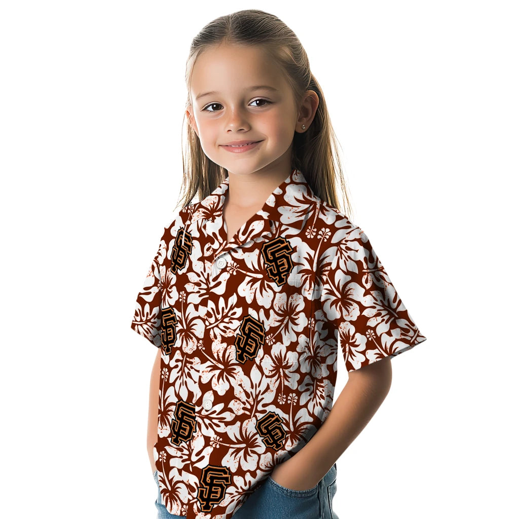 San Francisco Giants Hawaiian Shirt - Hibiscus Motif | Moonbestprint