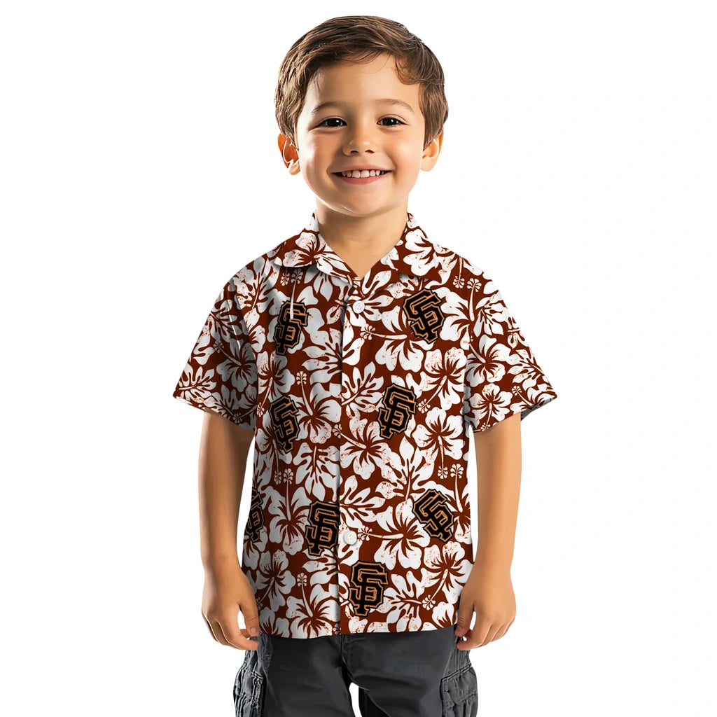 San Francisco Giants Hawaiian Shirt - Hibiscus Motif | Moonbestprint