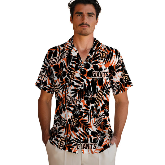 San Francisco Giants Hawaiian Shirt - Hibiscus Overlay | Moonbestprint