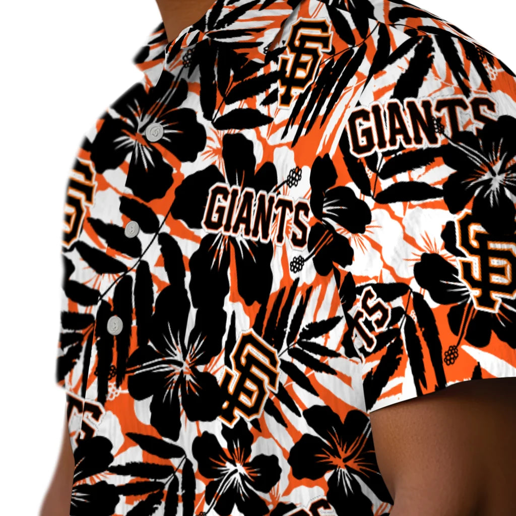 San Francisco Giants Hawaiian Shirt - Hibiscus Overlay | Moonbestprint