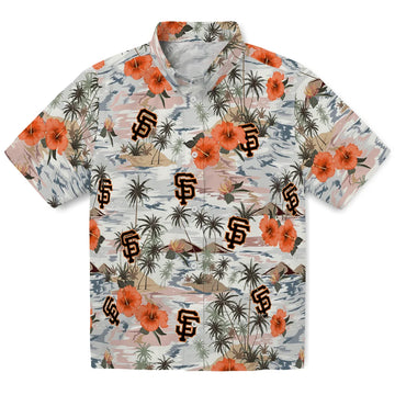 San Francisco Giants Hawaiian Shirt - Hibiscus Seaside | Moonbestprint