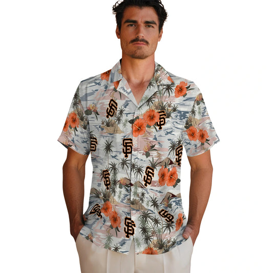 San Francisco Giants Hawaiian Shirt - Hibiscus Seaside | Moonbestprint