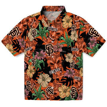 San Francisco Giants Hawaiian Shirt - Hibiscus Tiki Jungle | Moonbestprint
