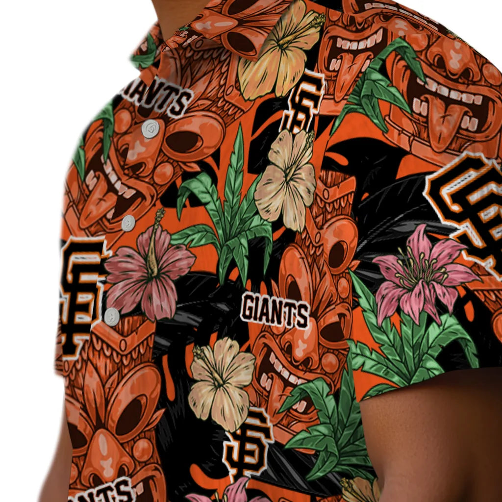 San Francisco Giants Hawaiian Shirt - Hibiscus Tiki Jungle | Moonbestprint