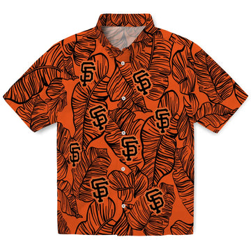 San Francisco Giants Hawaiian Shirt - Leaf Outline | Moonbestprint