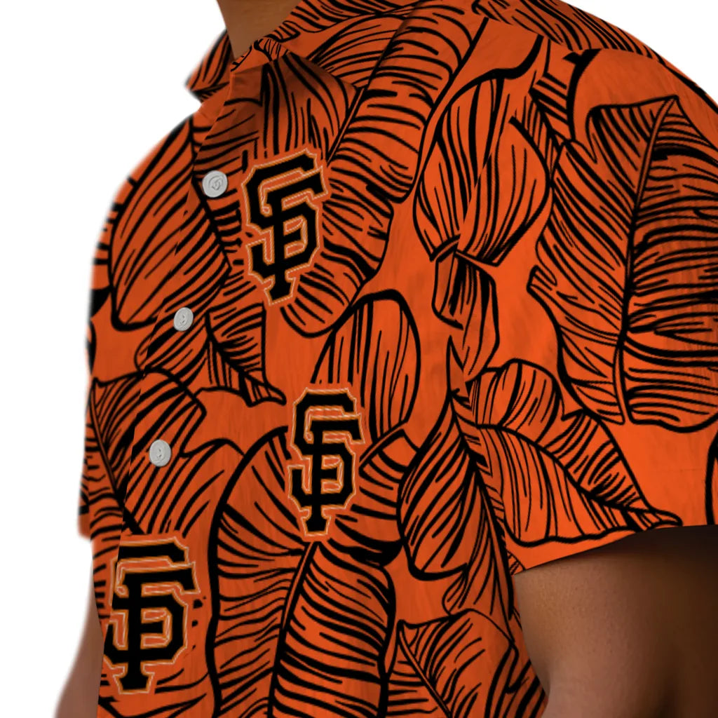 San Francisco Giants Hawaiian Shirt - Leaf Outline | Moonbestprint