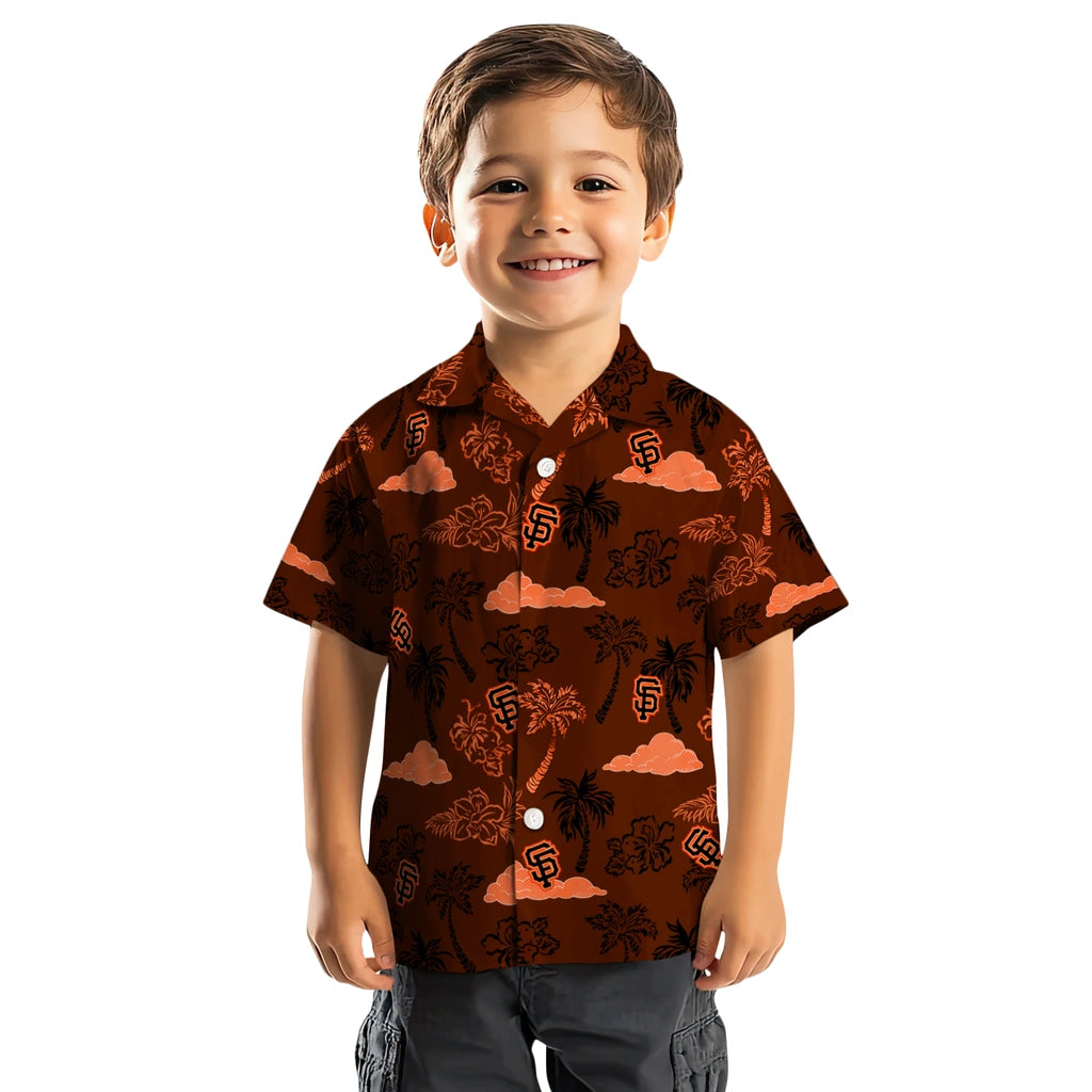 San Francisco Giants Hawaiian Shirt - Palm And Clouds | Moonbestprint
