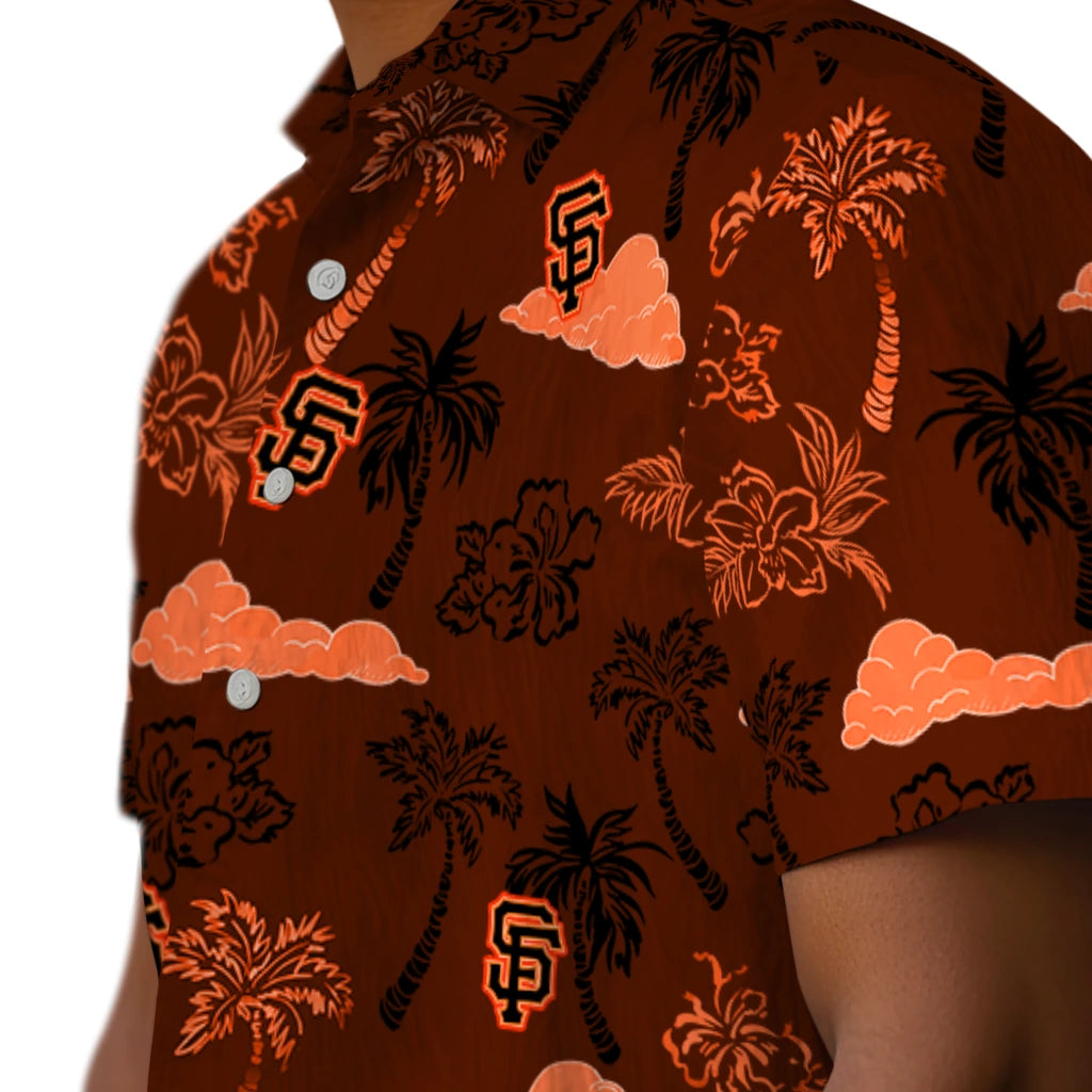 San Francisco Giants Hawaiian Shirt - Palm And Clouds | Moonbestprint