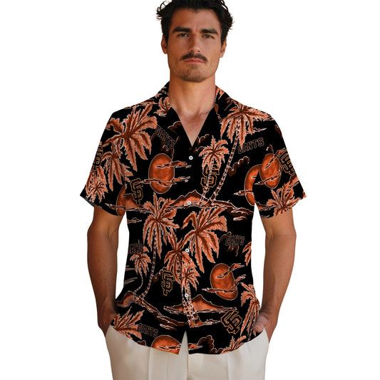 San Francisco Giants Hawaiian Shirt - Palm Sunset | Moonbestprint