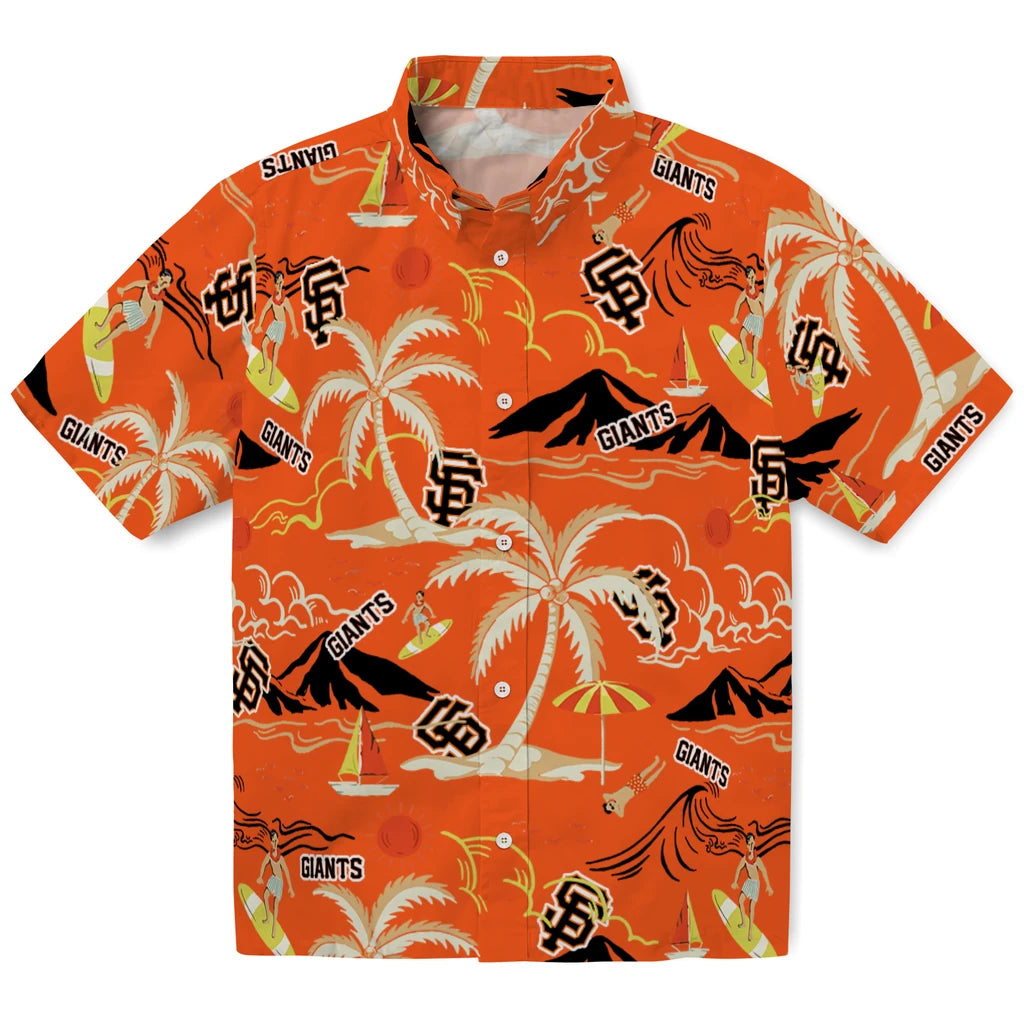 San Francisco Giants Hawaiian Shirt - Palm Tree Island | Moonbestprint