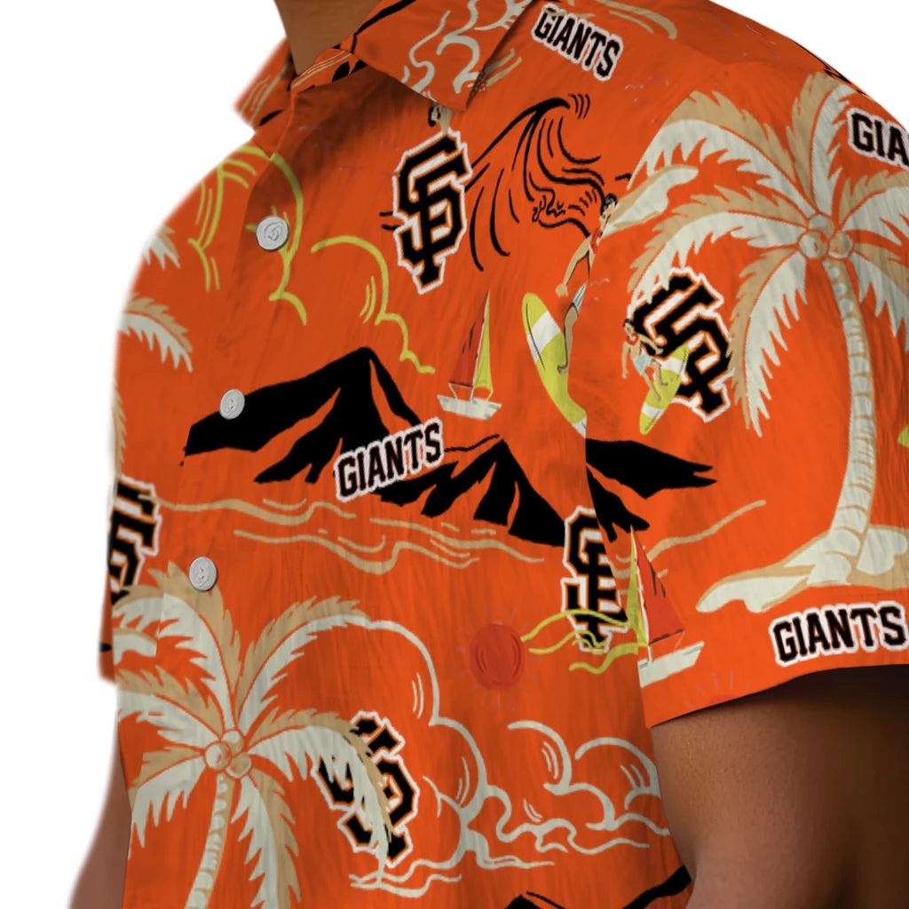 San Francisco Giants Hawaiian Shirt - Palm Tree Island | Moonbestprint